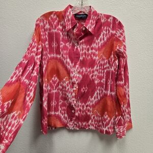 Jones New York Pink and Orange Blouse